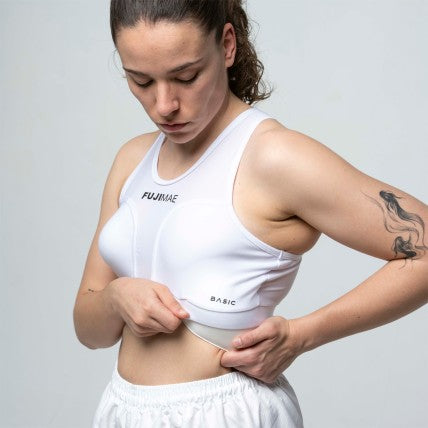 White Chest Protector Top and Removable Cups