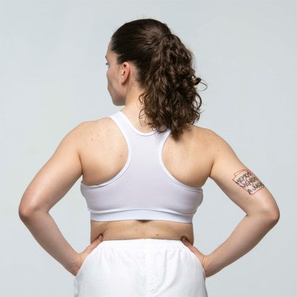 White Chest Protector Top and Removable Cups