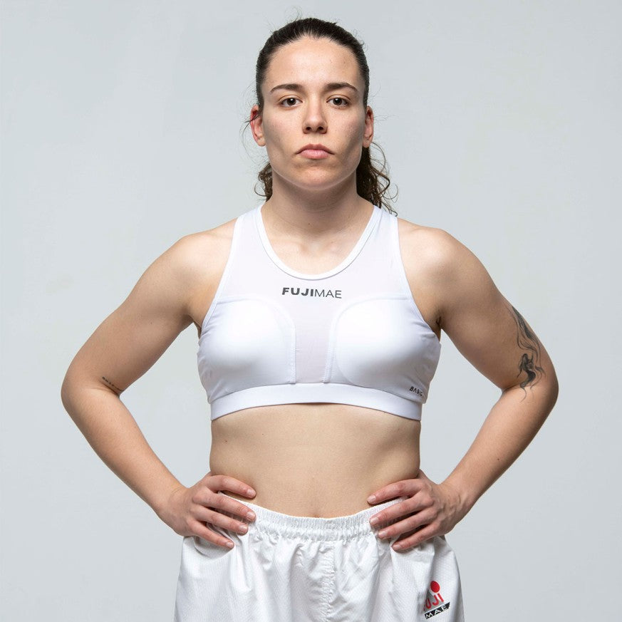 White Chest Protector Top and Removable Cups