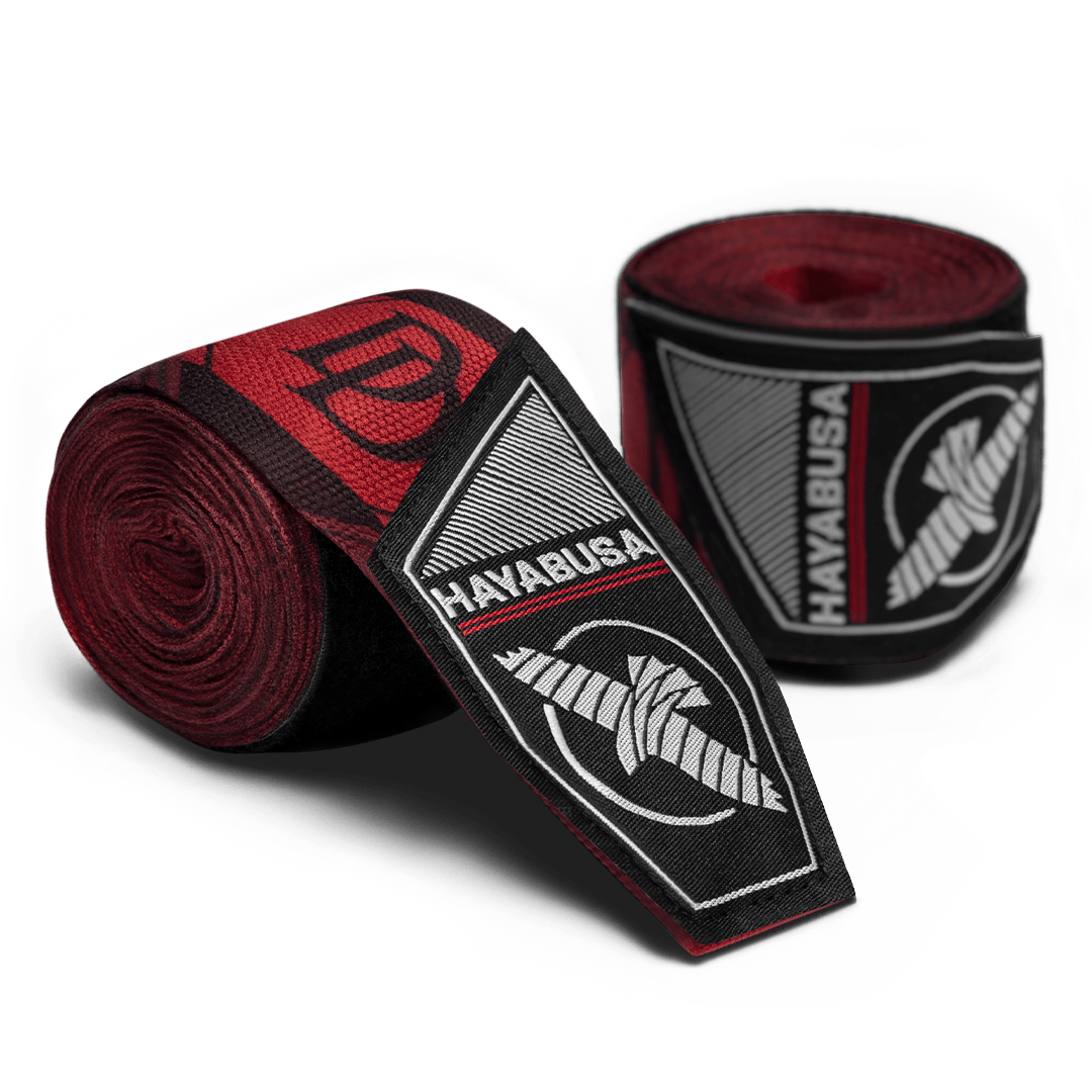 Par de Vendas Enrolladas Hayabusa Marvel Hero Elite Daredevil con logo "DD" y color rojo