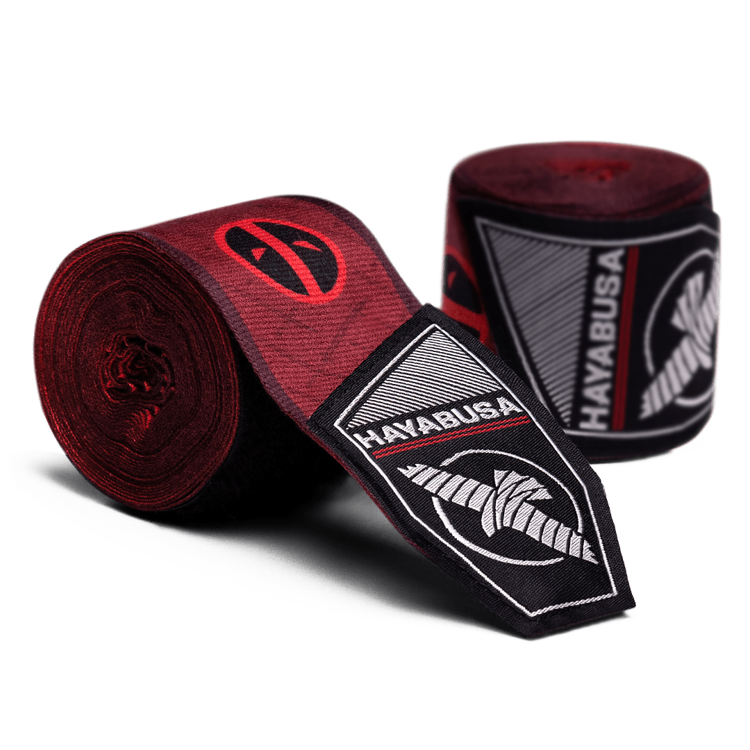 Par de vendas enrolladas Hayabusa Marvel Hero Elite Deadpool con máscara icónica y colores rojo/negro