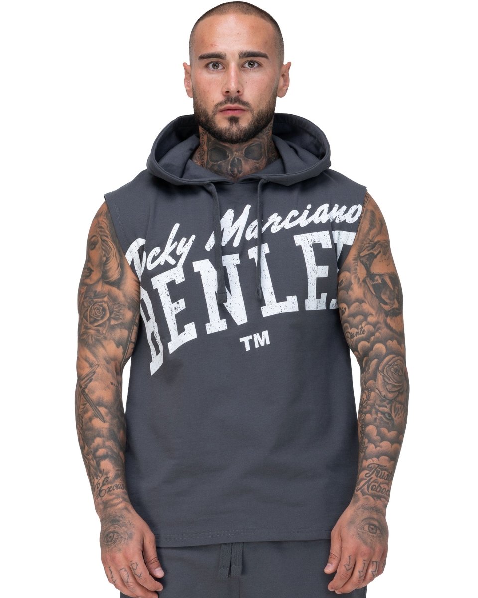 Sweat-shirt sans manches noir BenLee Warwick avec capuche et logo sur la poitrine