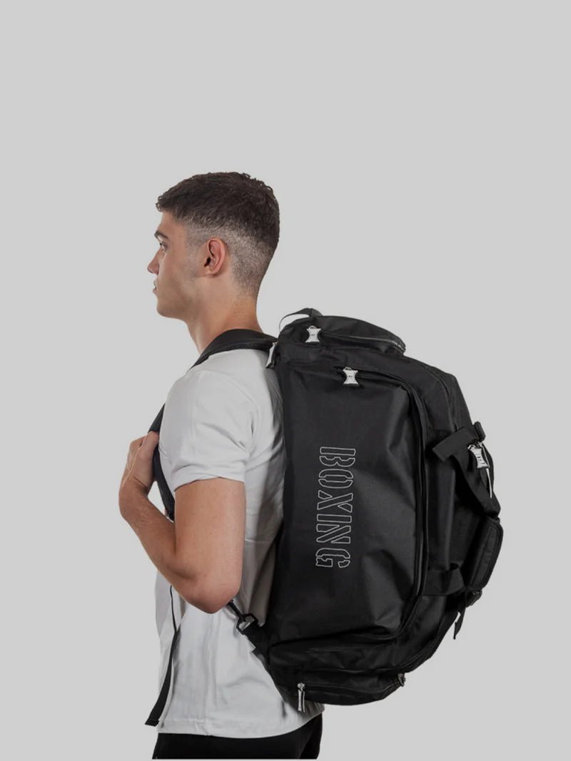 Metall-Boxrucksack mit seitlichem Boxaufdruck