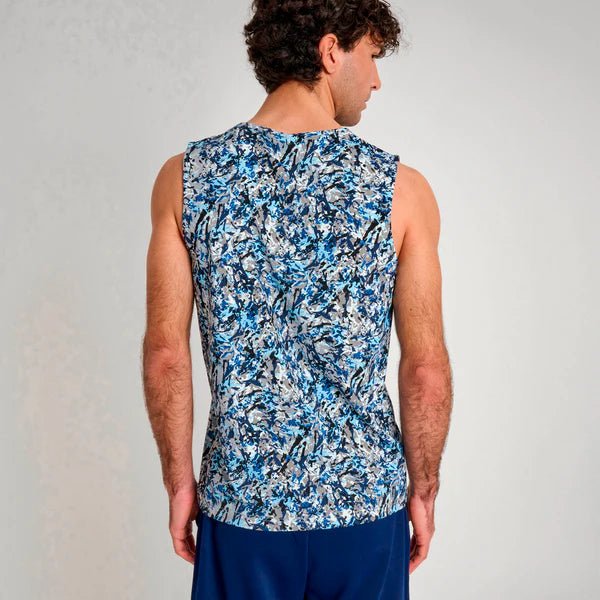 Rückansicht des Leone Urban Fighter Camo Ice Tanktops mit sportlicher Passform