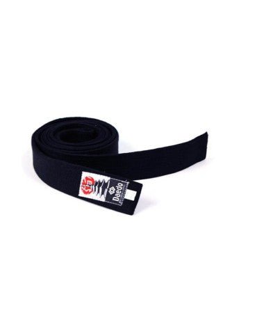 Cinturón Daedo profesional negro de 4 cm de algodón para artes marciales.