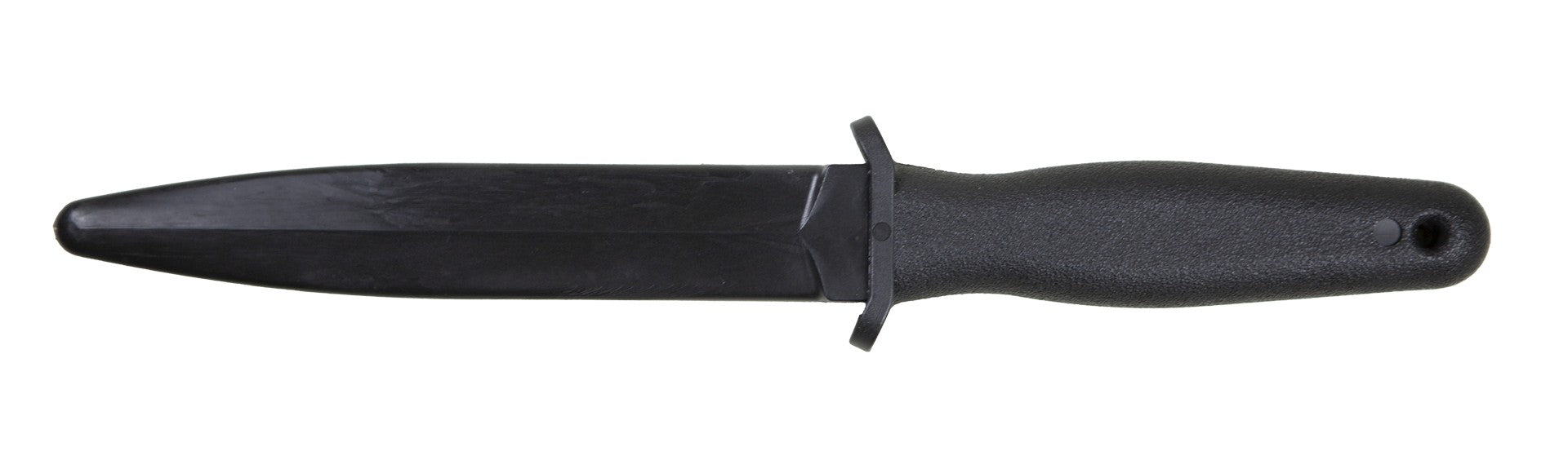 Coltello da allenamento semiflessibile in gomma nera per tecniche di autodifesa