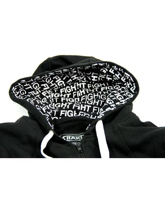 Detail of the hood of the Itaki sleeveless sweatshirt for stages and competitions