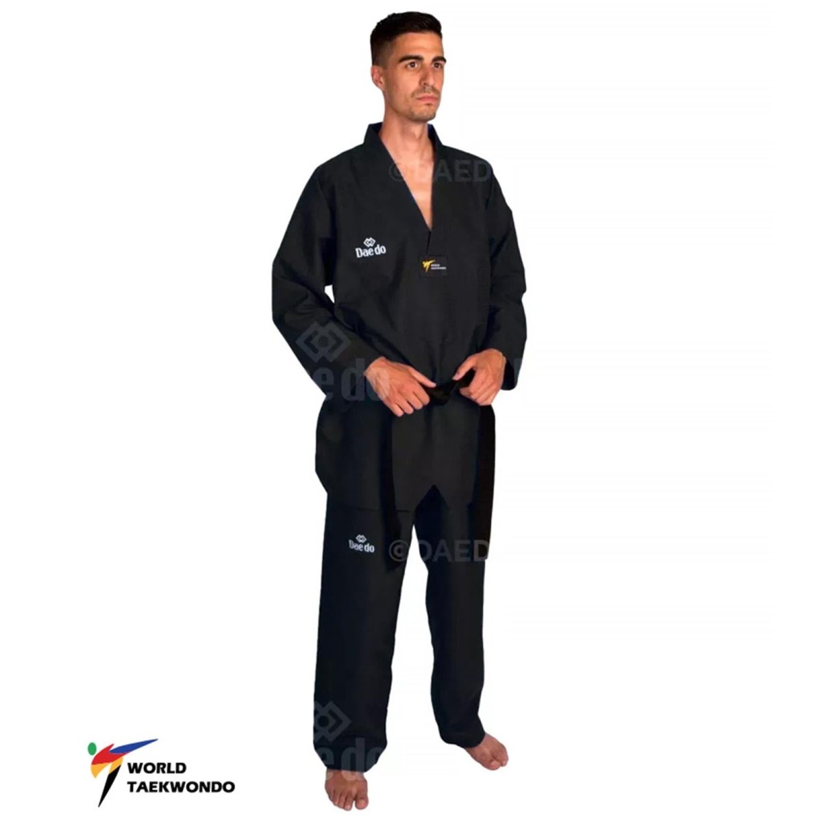 DOBOK Nero con Ricamo sulla Schiena TAEKWONDO Approvato WT - Fight Club Store