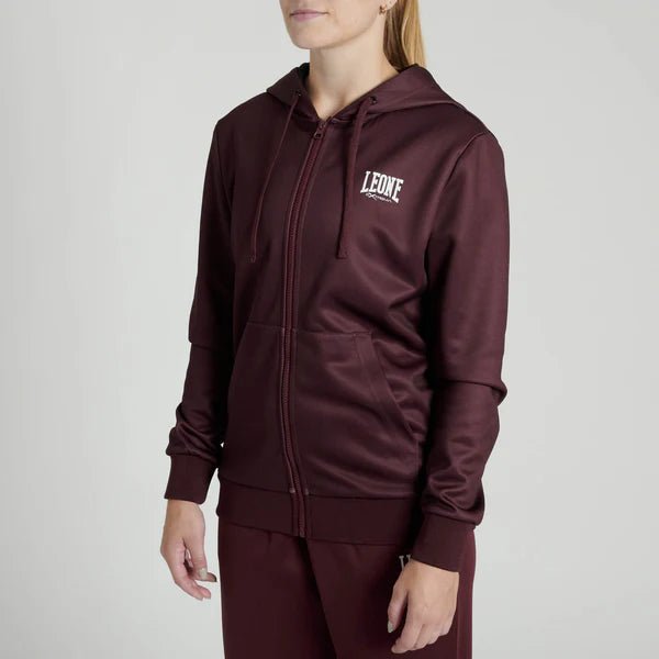 Felpa Donna Leone Logo Cappuccio e Zip - Fight Club Store
