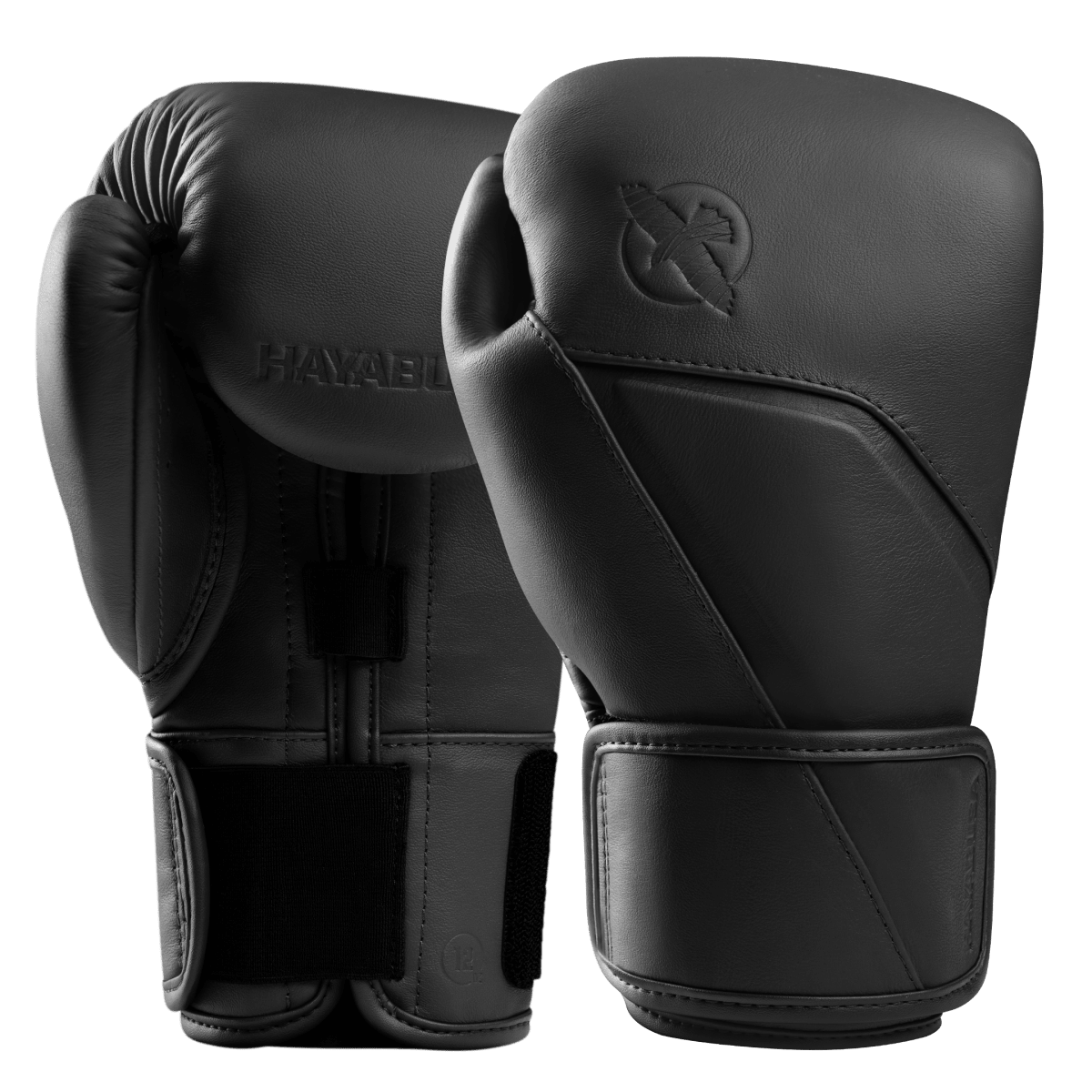 Par de guantes de boxeo Hayabusa E1 de piel de ónix negro, diseño ergonómico para principiantes e intermedios
