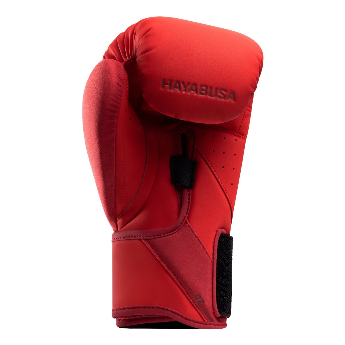 Detalle del sistema de cierre Dual-X de los guantes de boxeo rojos Hayabusa T360