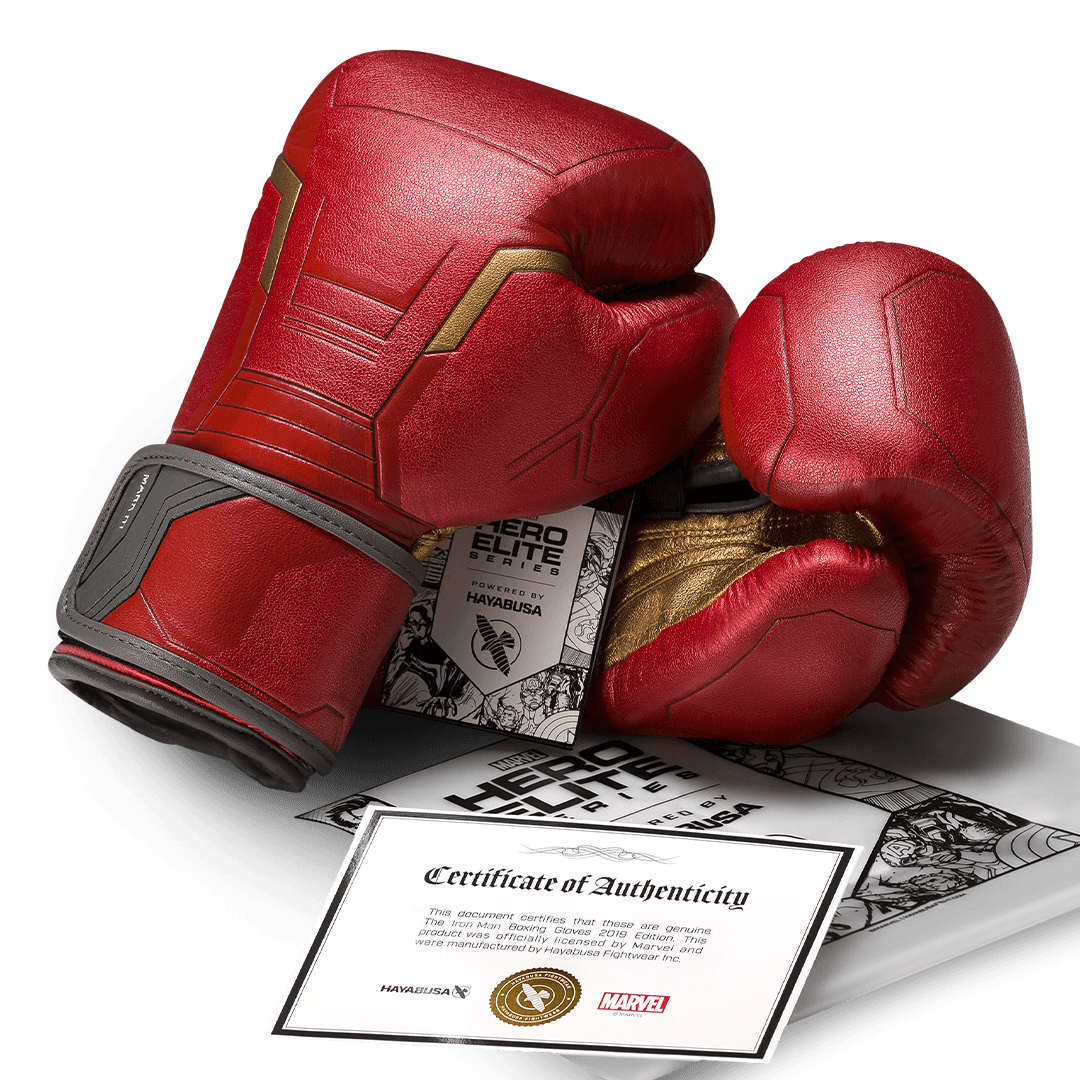 Certificat d'authenticité officiel de la collaboration Hayabusa X Marvel pour les gants Iron Man