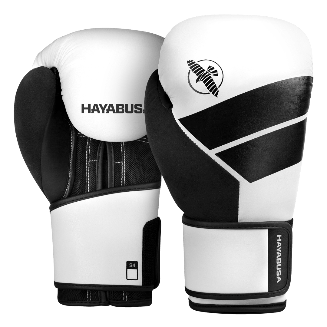 Par de luvas de boxe Hayabusa S4 brancas, visão geral