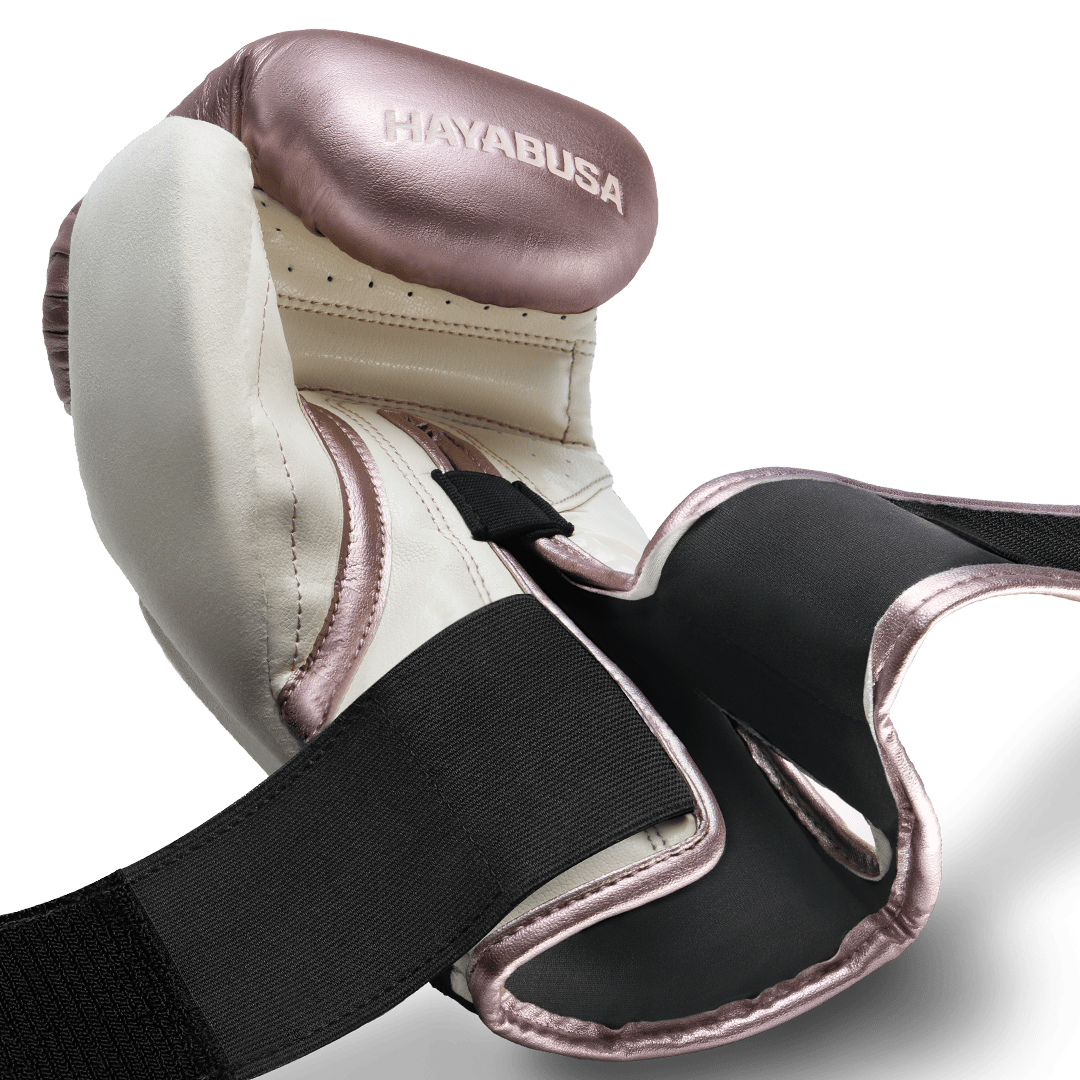 Chiusura a strappo aperta della variante rosa e oro.