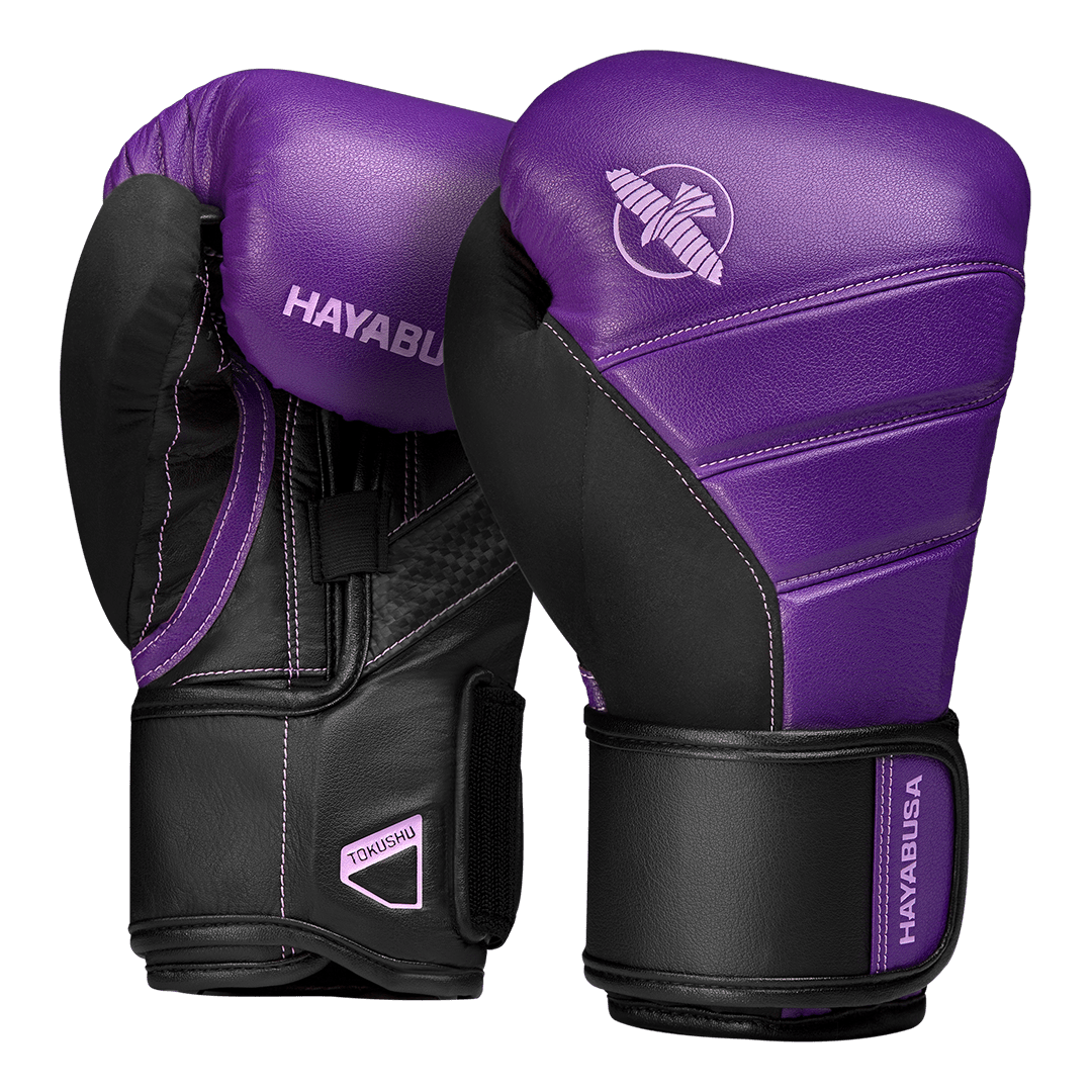 Guantoni Hayabusa T3 viola con pannelli neri