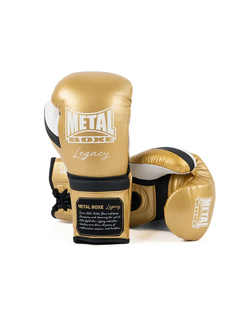 Paire de gants en crin de cheval Metal Boxing Legacy dorés, édition combat élite