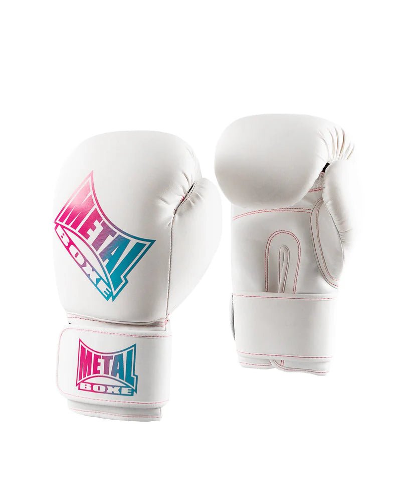 Vue de face des gants de Boxe Metal MB200 Miami Vibe, esthétique dynamique et colorée
