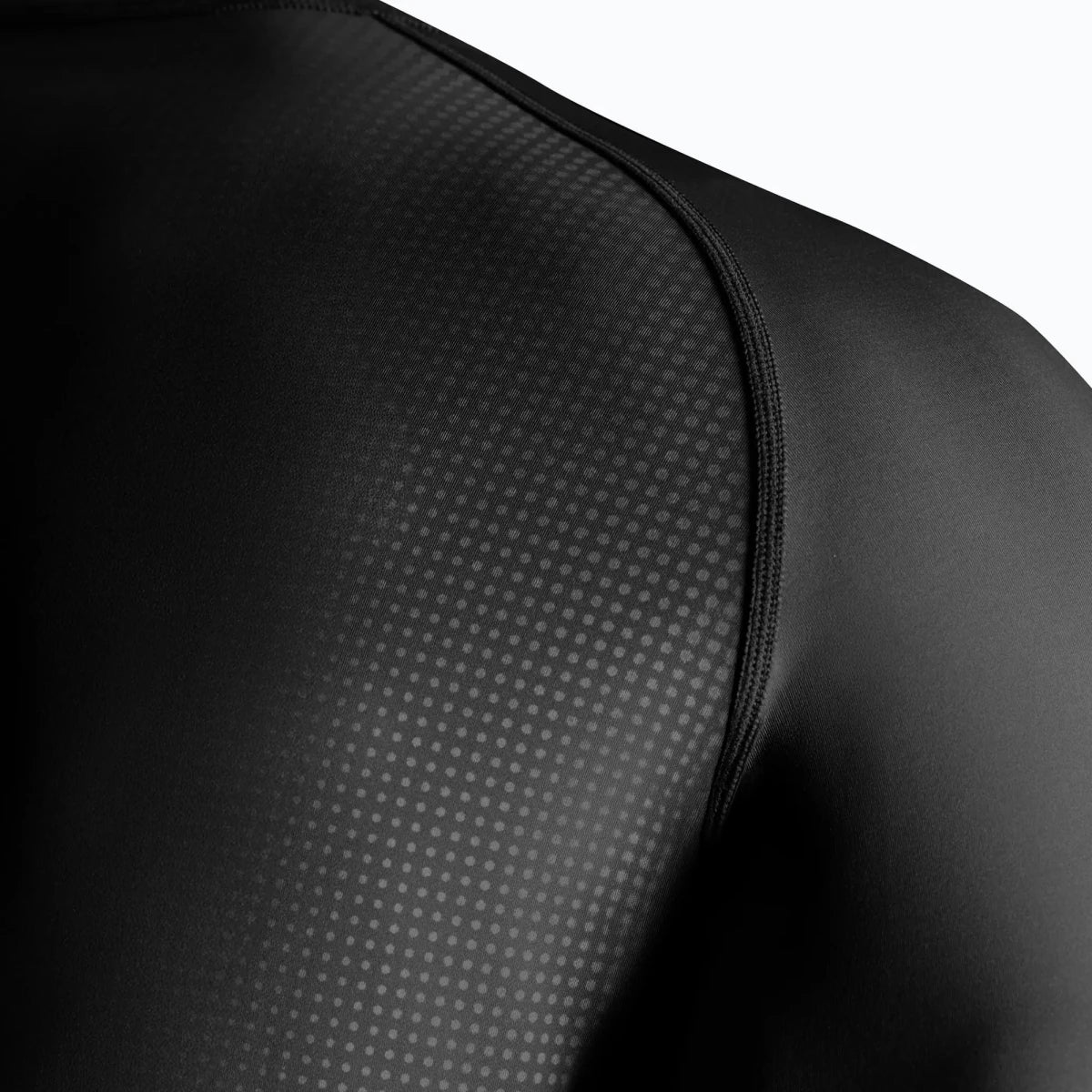 Rear view Hayabusa Core technical rash guard, black color.
