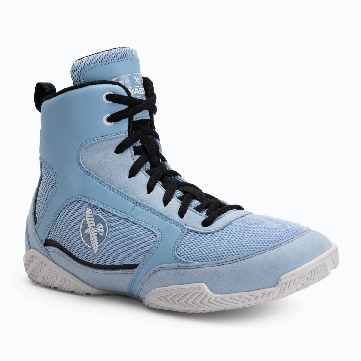 Hayabusa Pro hellblaue Boxschuhe für maximale Beweglichkeit im Ring.