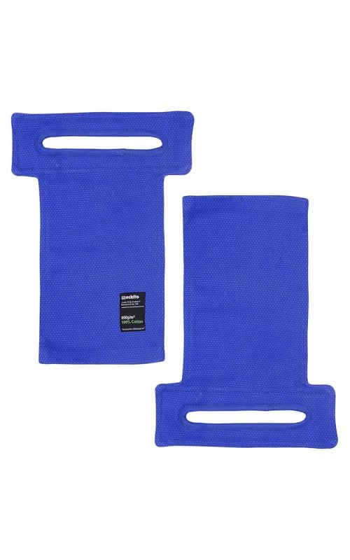 Front view of the Judo Grip Trainer with loop Moskito short 40 cm blue