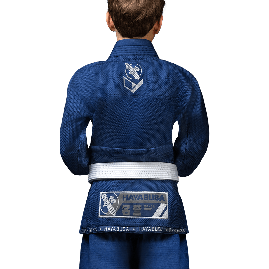 Back view of the Hayabusa Gi ripstop pants and navy jacket