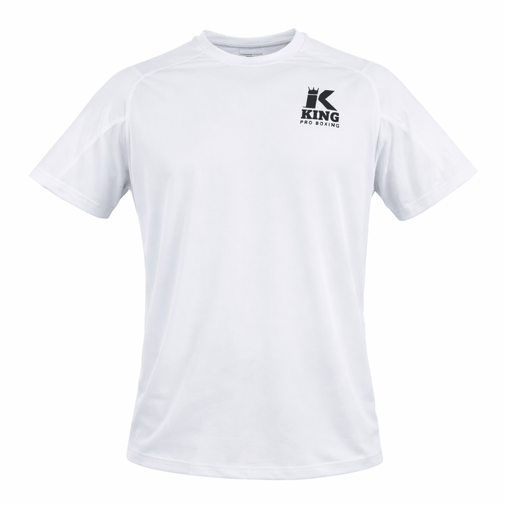 Vista frontal camiseta técnica King Pro Boxing Apex Pro 1 blanca