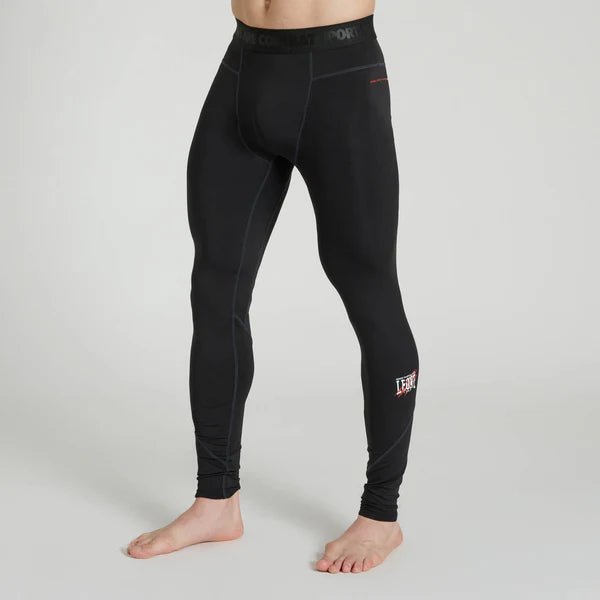 Vorderansicht der Leone Primal Instinct Kompressionsleggings in Schwarz