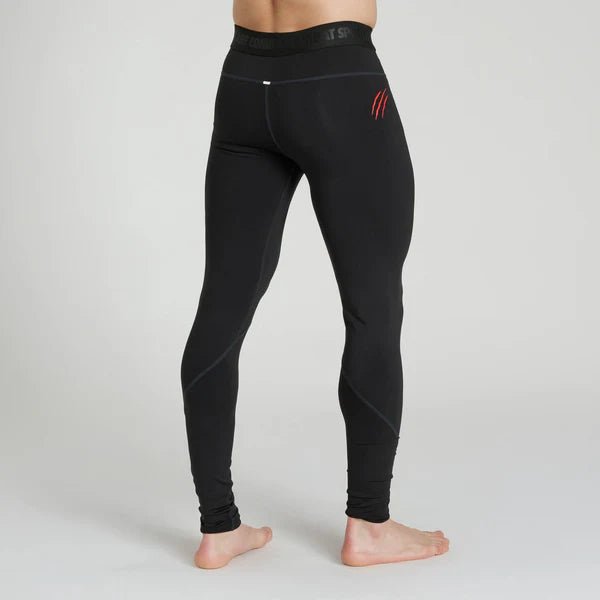 Rückansicht der schwarzen Leone-Leggings mit Verstärkungsdetail