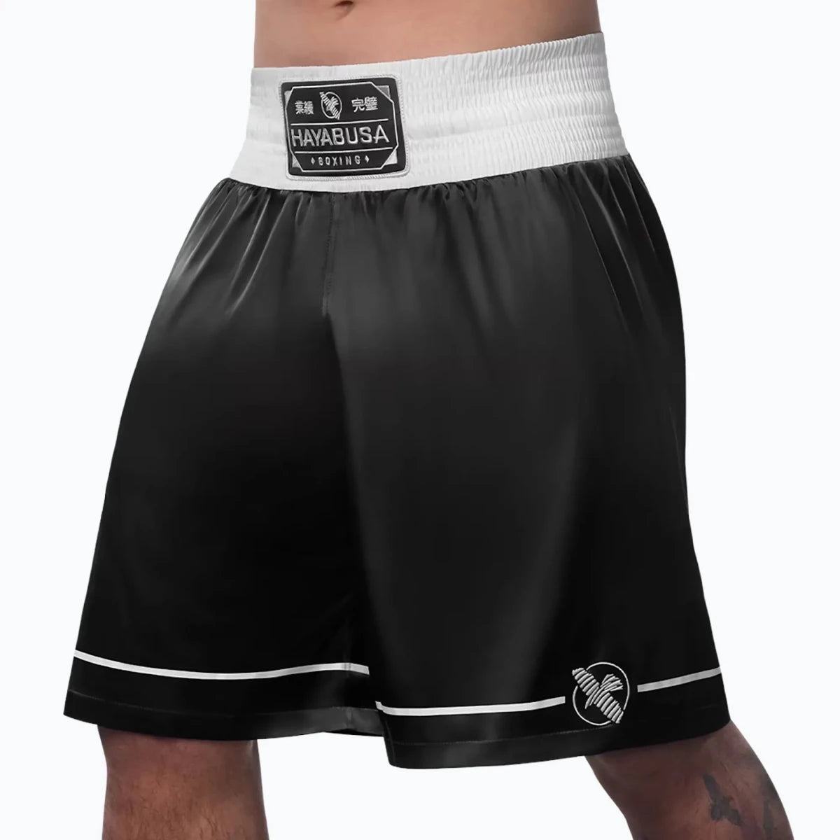 Shorts de boxe Hayabusa preto frente