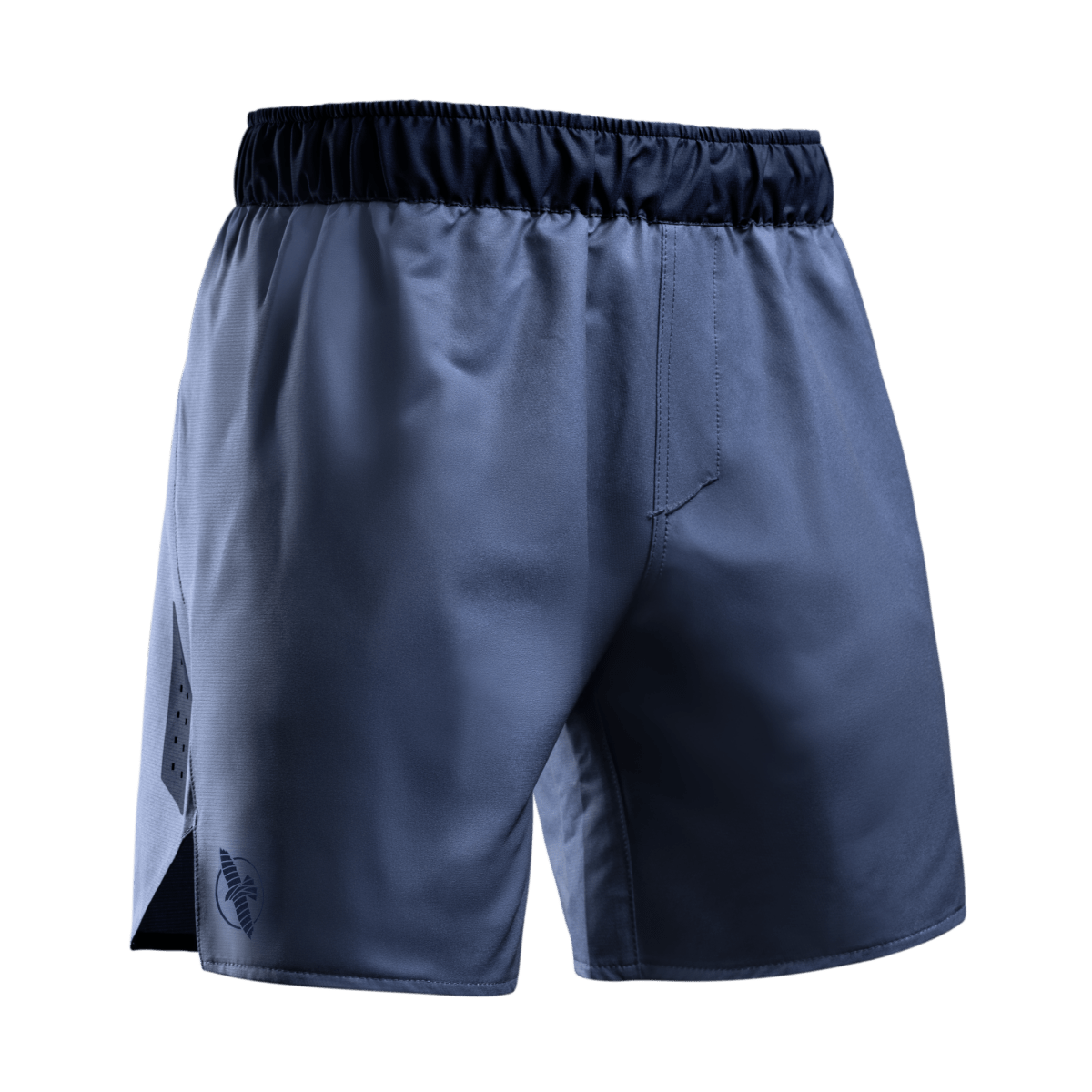 Front view of the blue Hayabusa Core grappling shorts, ideal for BJJ No-Gi and MMA
