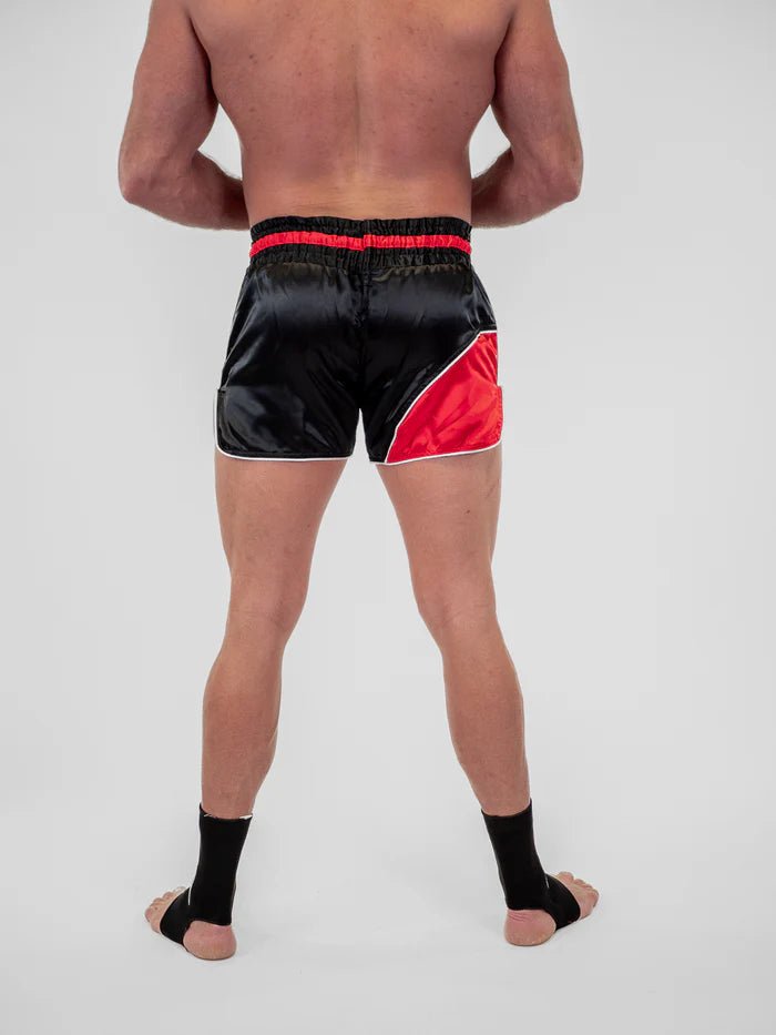 Vista posterior Pantalón corto de Kickboxing Línea Metal Boxing Club Hombre con banda elástica ancha