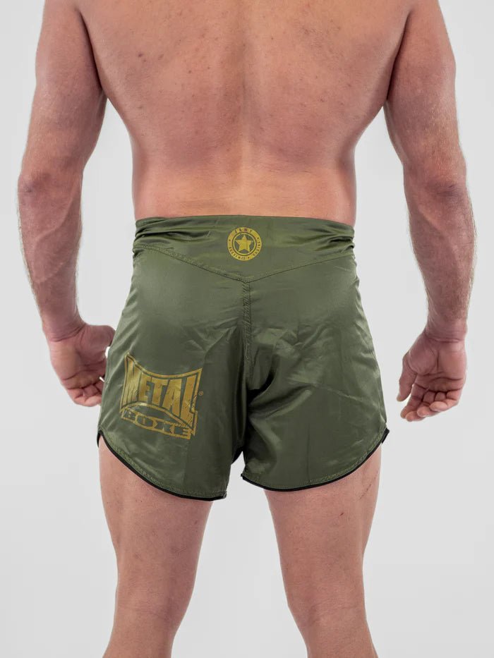 Rear view Metal Boxing Military fight shorts ergonomic design