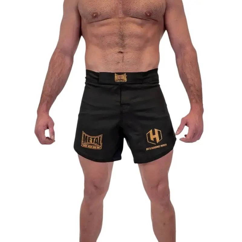 Widok główny z przodu Męskie spodenki MMA Metal Boxing SPE Hexagon w kolorze czarnym