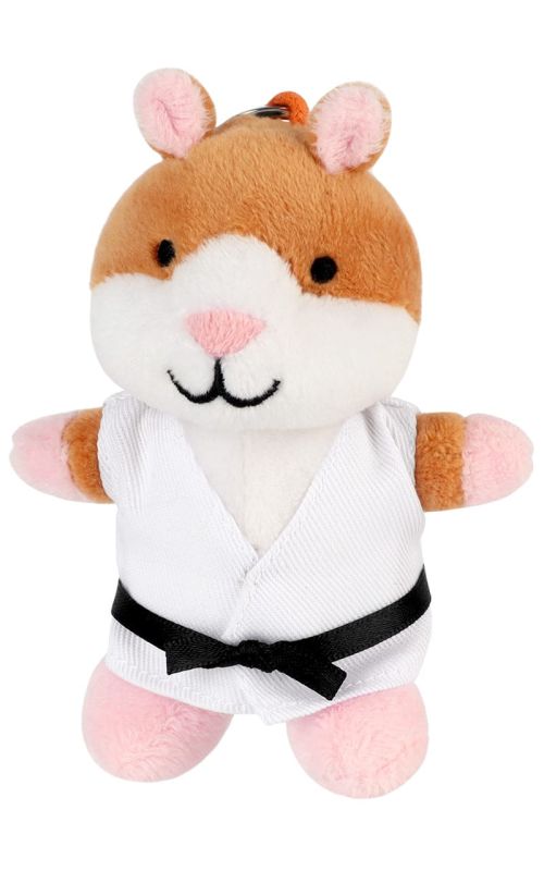 Portachiavi in peluche a forma di criceto con kimono