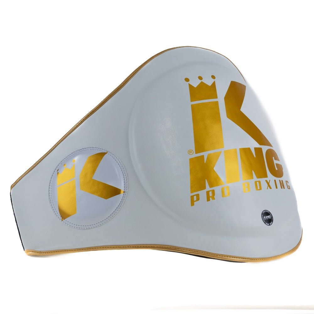 Seitenansicht des weißen King Pro Boxing Masters-Gürtels mit Ergonomie für Mobilität