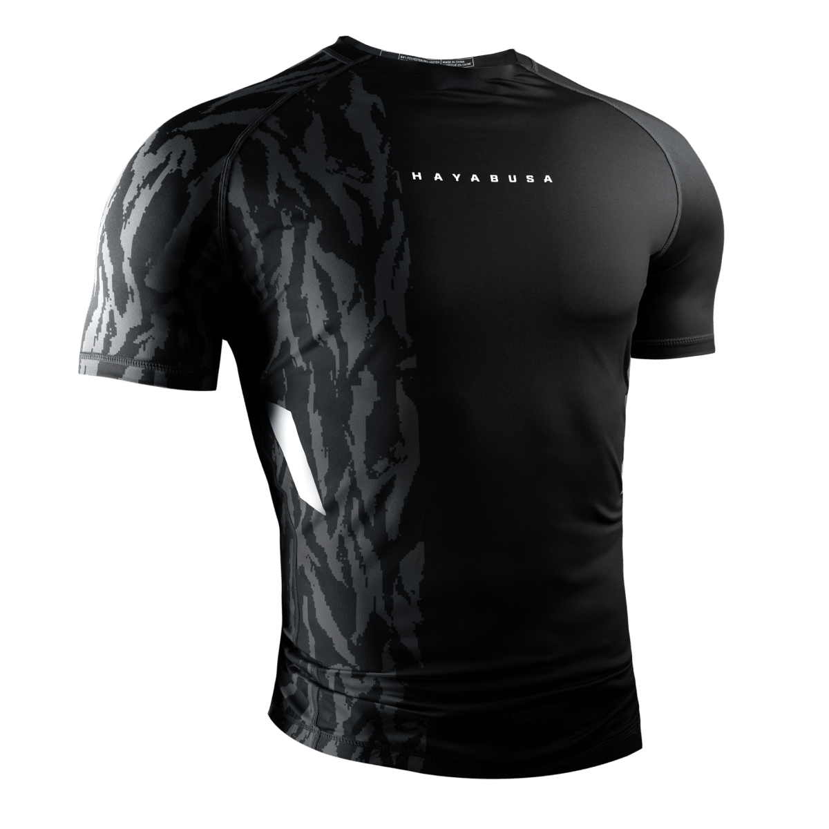 Vista frontal lycra de manga corta negra Hayabusa Apex