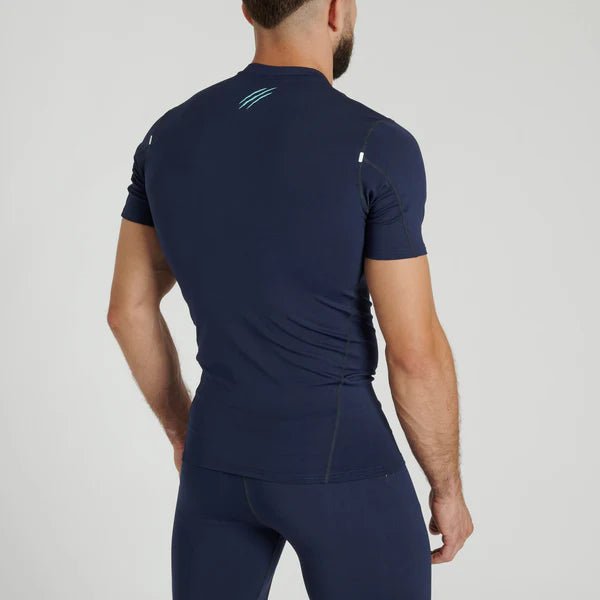 Vista trasera de la lycra azul Leone 1947 con paneles transpirables