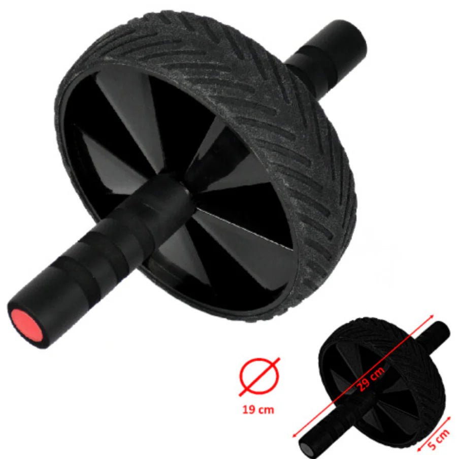 Metal Boxing Duowheel black abdominal wheel with double wheel and ergonomic handles