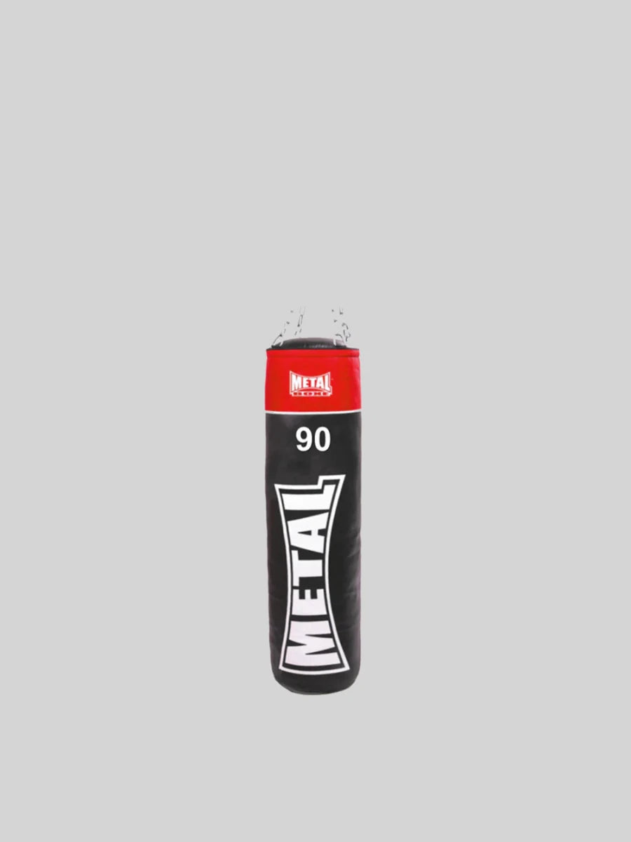 Metal Boxe Club Line full punching bag, height 90 cm, weight 26 kg, black and red colour.
