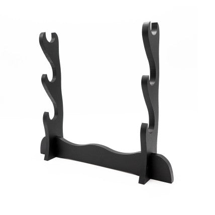 Set of 3 Black Decorative Katanas with Stand