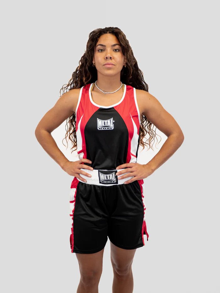 Vista frontale principale set boxe competition donna Metal Boxe nero