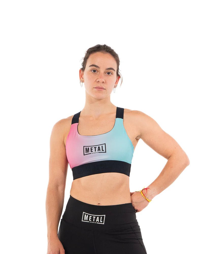 Vorderansicht des Metal Boxing Desert Storm Sportoberteils in der Farbe Miami Vibe für den Kampfsport