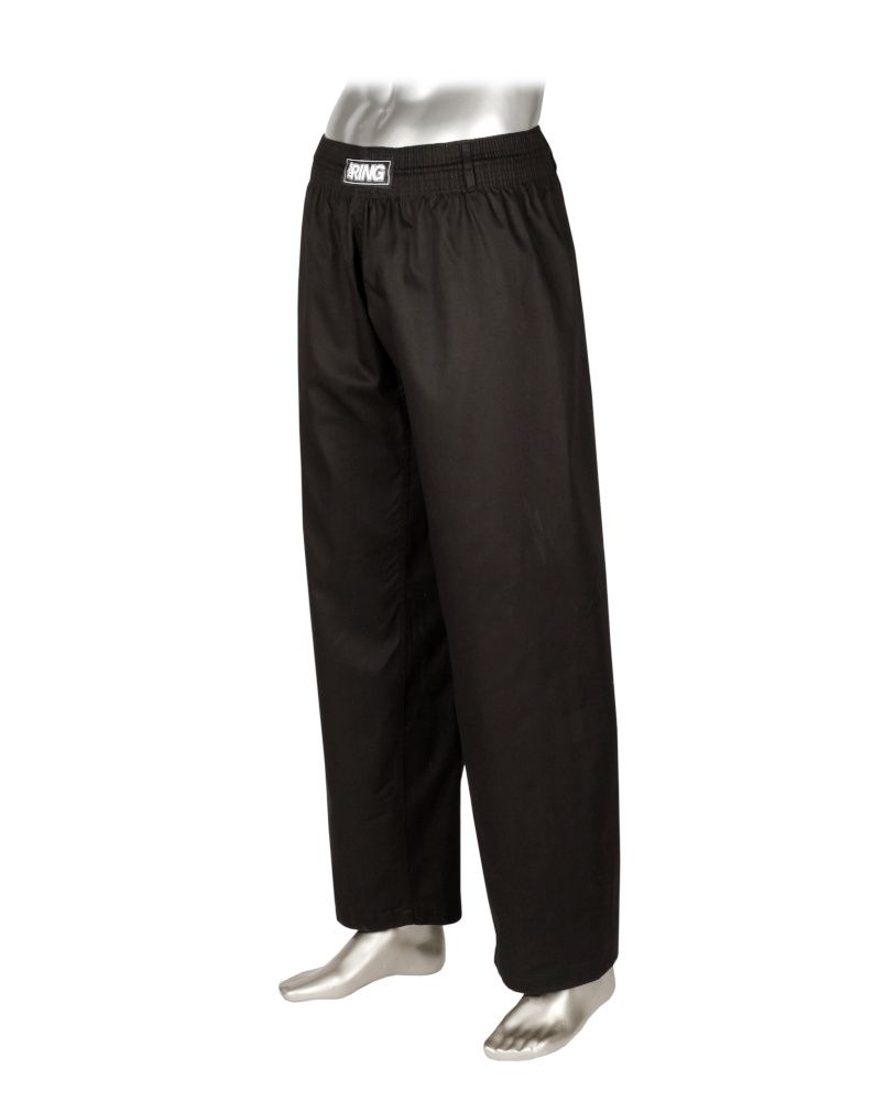 Top Ring Total Black Kickboxing Pants