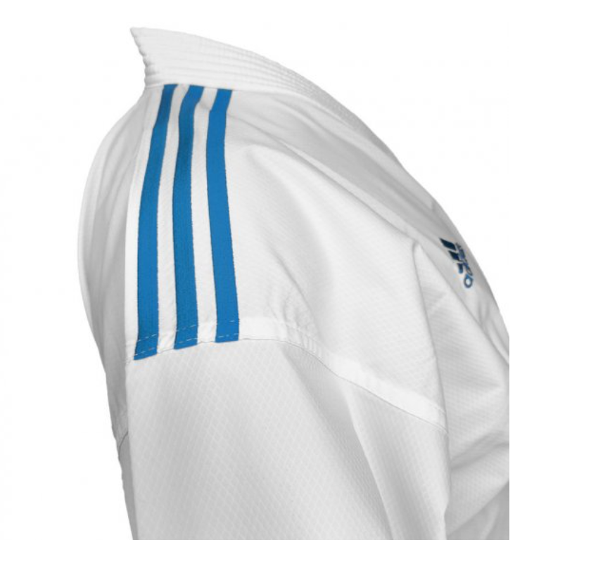 Adidas Adlight Primegreen Karate Gi with Blue Stripes