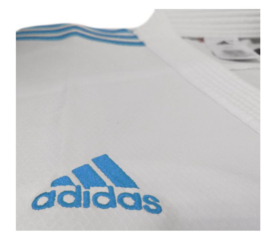 Adidas Adlight Primegreen Karate Gi with Blue Stripes