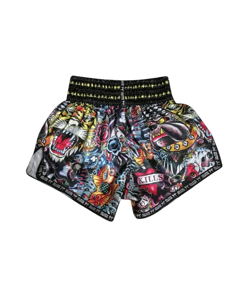 Muay Thai B Legend Old School Tattoo Shorts