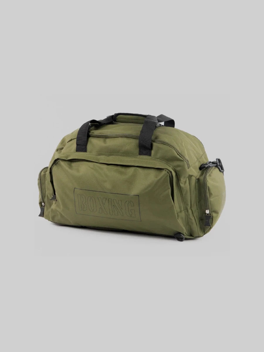 Bolsa de deporte Metal Boxing Khaki de 40 litros con asas reforzadas y bandolera