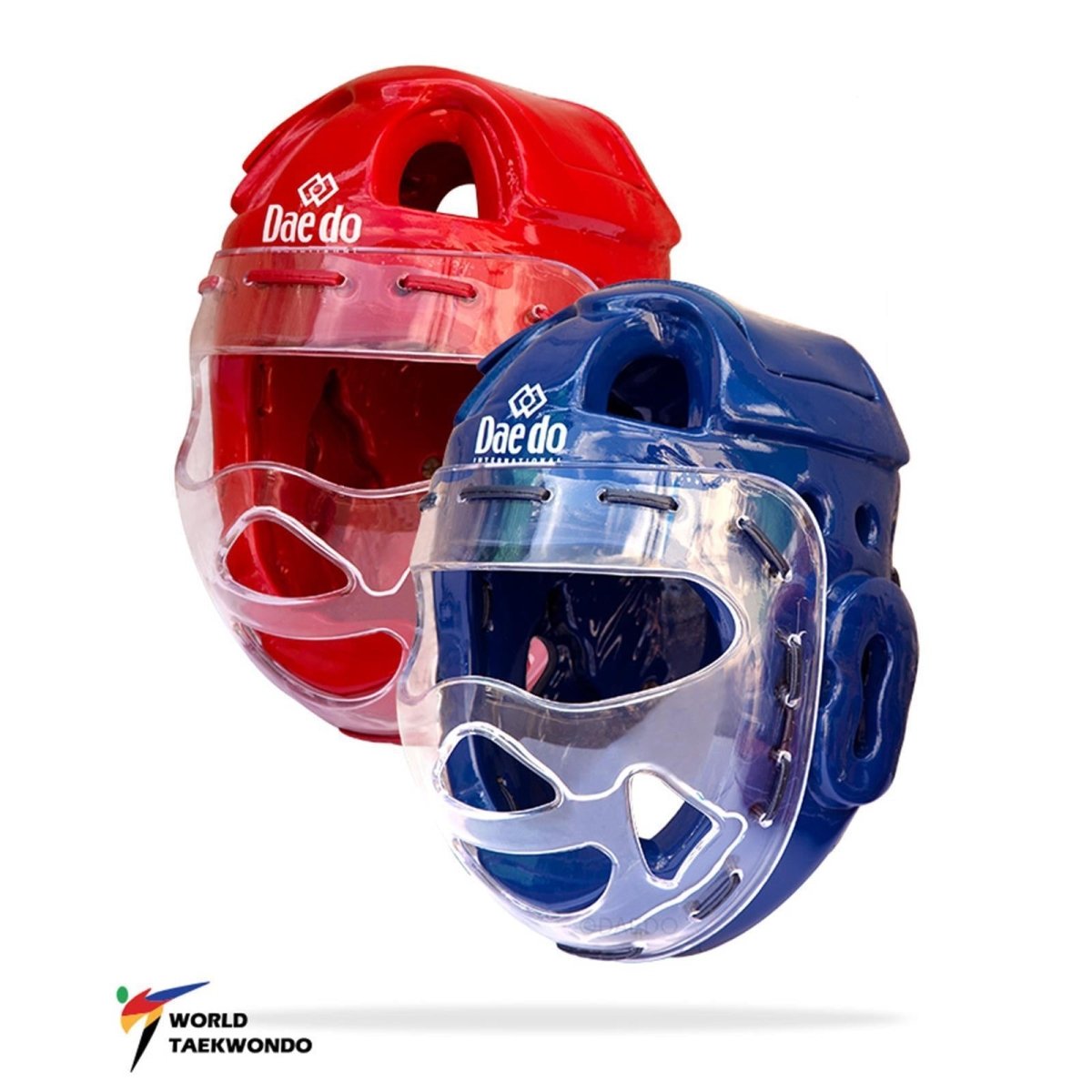 Casco electrónico Daedo GEN 3 azul y rojo con visera protectora homologada WT