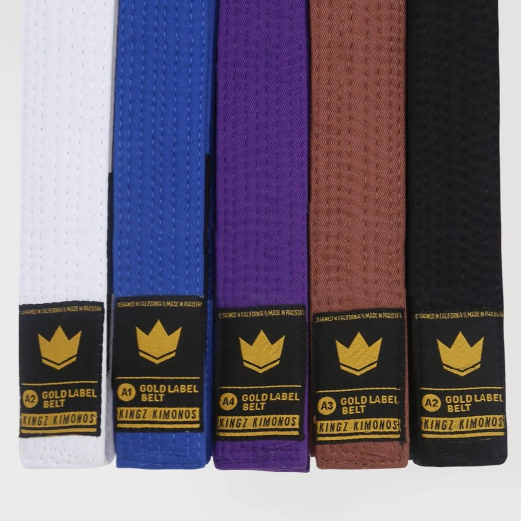 Cintura BJJ Kingz Gold Label V2 | Cintura Jiu Jitsu 100% Cotone