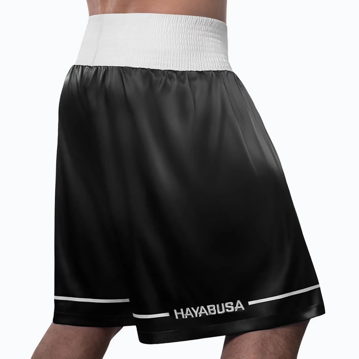 Shorts de boxe retrô preto Hayabusa